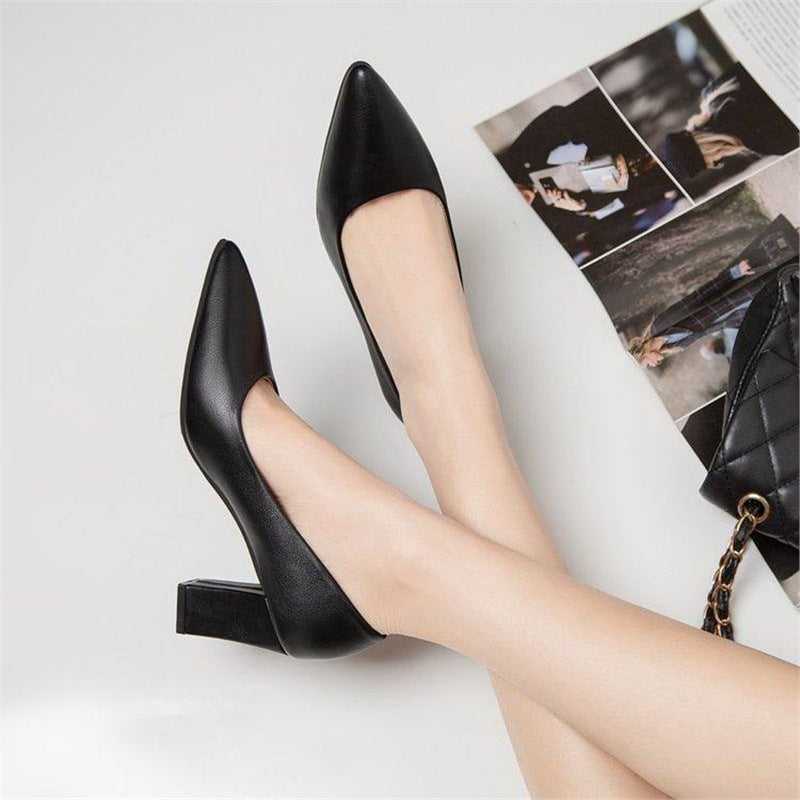 Damen klassische Blockabsatz Pumps Shopnory