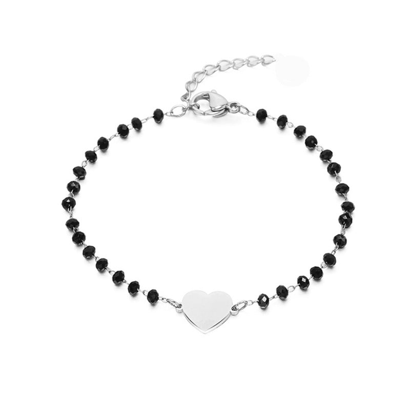 Damen zartes Armband mit Herzen und funkelnden Perlen Shop Nory