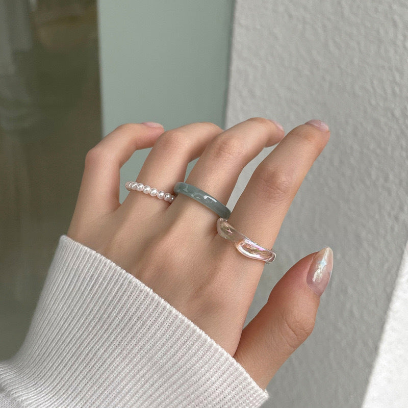 Damen Ring-Set aus handgefertigten Naturmaterialien Shop Nory