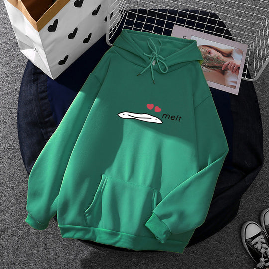 Damen nan Kapuzenpullover mit minimalistischer Grafik, lockerer Oversize-Passform und Kängurutasche Shop Nory