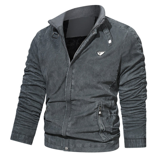Herren Mikrofaser-Canvas-Blouson im Pilotenstil mit gerafften Ärmeln und verdeckten Reißverschlüssen Shop Nory