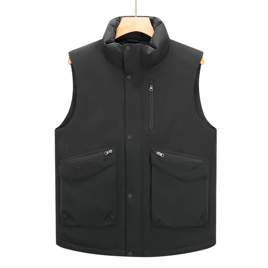 Herren Steppweste mit hohem Stehkragen und multifunktionalen Reißverschlusstaschen Shop Nory