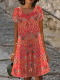 Damen lässiges Sommerkleid mit modernen Mustern und femininem Schnitt