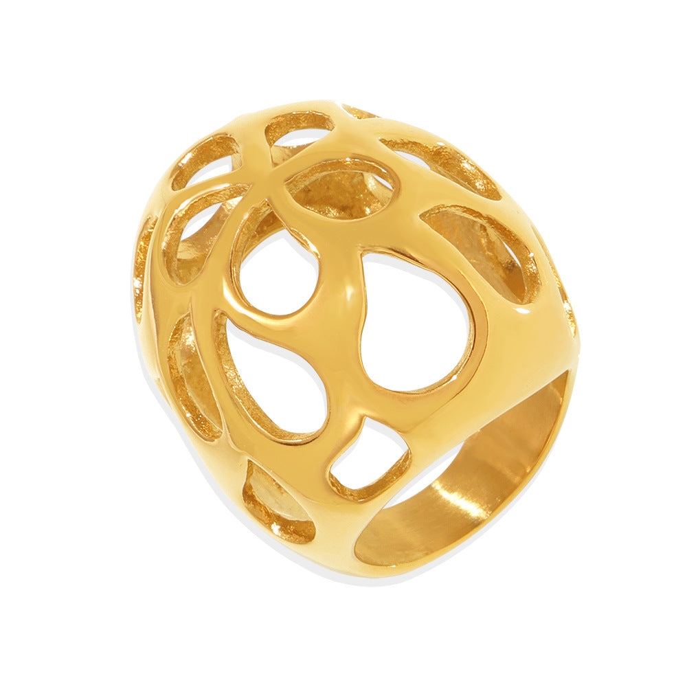 Damenring mit filigranem, durchbrochenem Design aus Edelstahl Shop Nory
