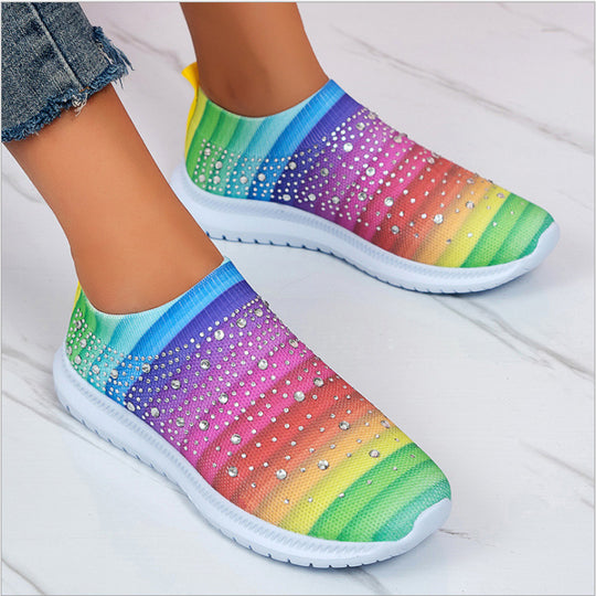 Damen Elastischer Sock-Sneaker mit Strass‑Nieten, atmungsaktivem Strickschaft und dämpfender Komfortsohle Shop Nory