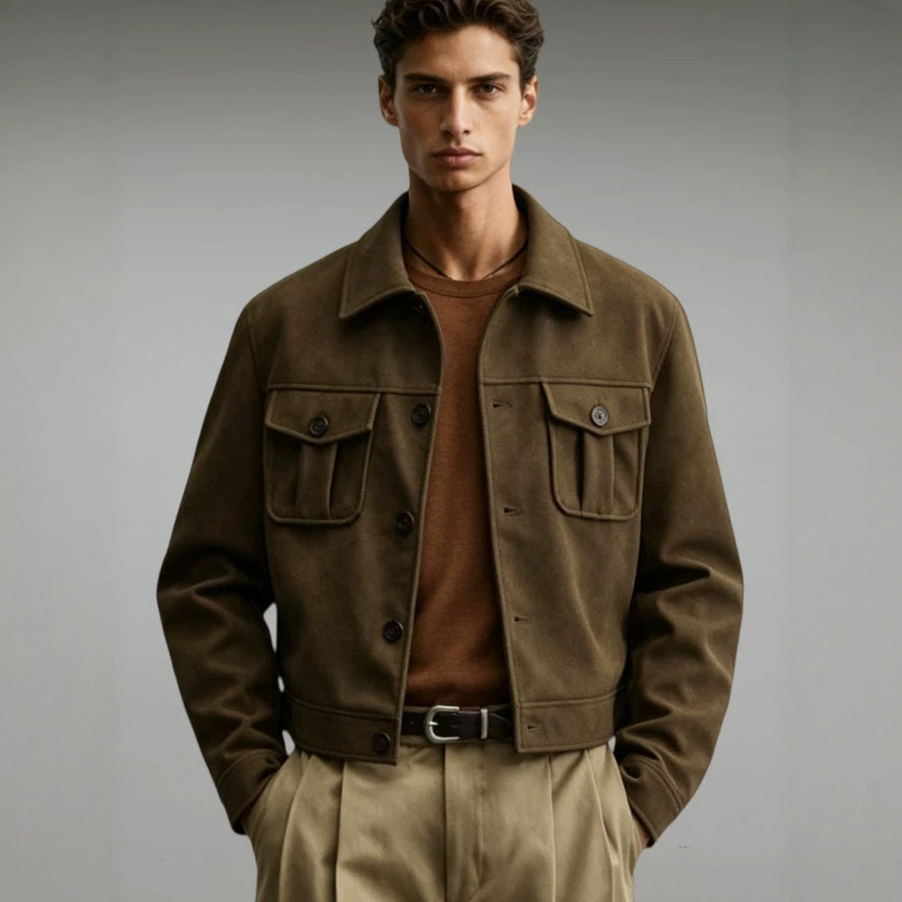 Herren Modische Kurzjacke mit großen Taschen