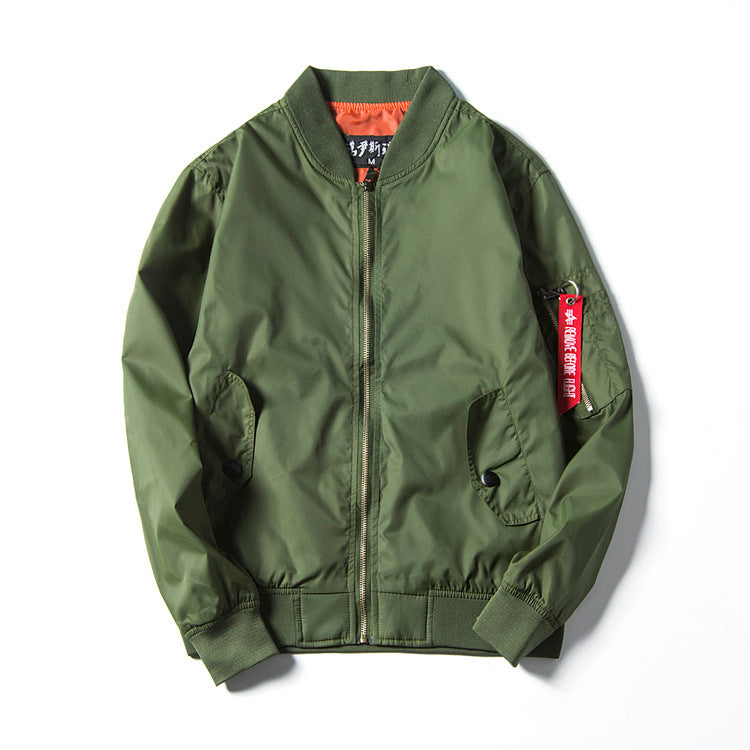 Herren leichte Nylon-Bomberjacke im Aviator‑Stil mit Ärmeltasche, Stehkragen und gerippten Bündchen Shop Nory