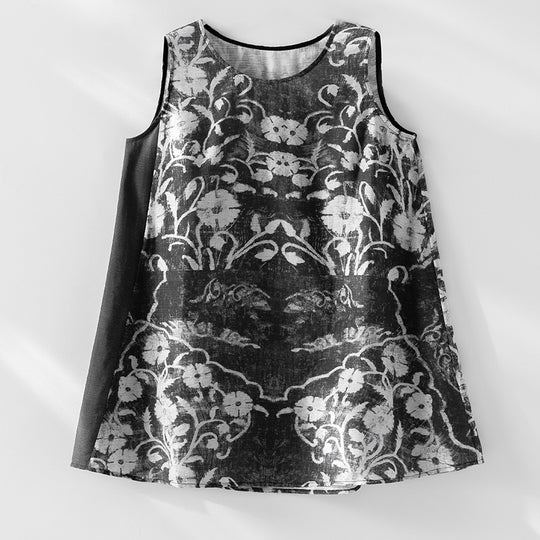 Damen Weite Leinenmix-Hose mit Elastikbund, Palazzoschnitt und ornamentalem Print Shop Nory
