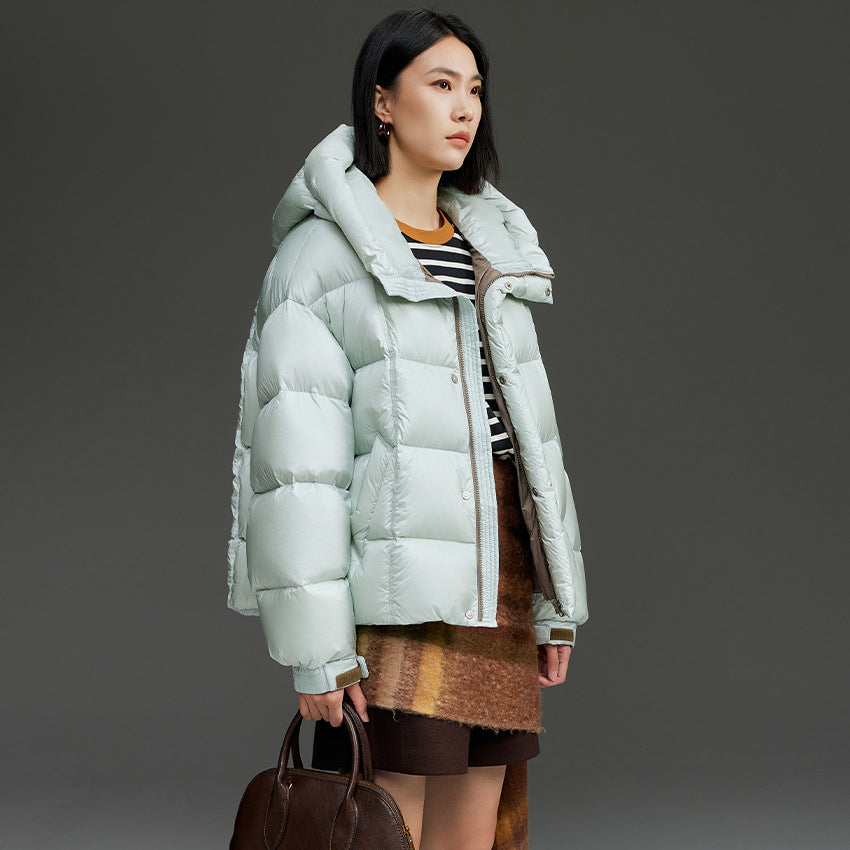 Damen Kurze Stepp-Daunenjacke mit Kapuze Shop Nory