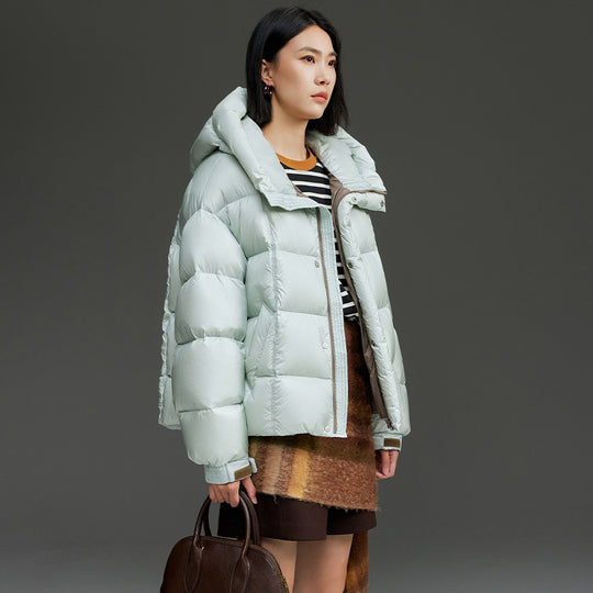 Damen Kurze Stepp-Daunenjacke mit Kapuze Shop Nory