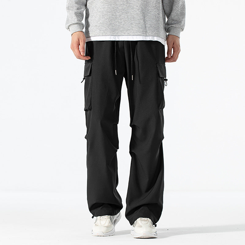 Herren Locker geschnittene Cargo-Utility-Hose mit Kordelzugbund und Mehrfachtaschen Shop Nory
