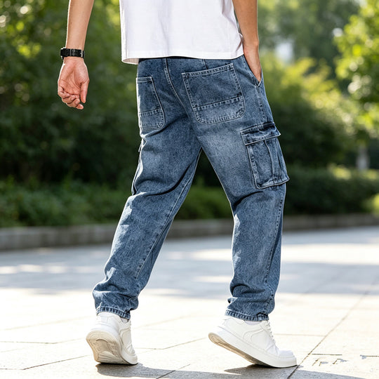 Herren Coole Cargo-Jeans mit elastischem Bündchen Shop Nory