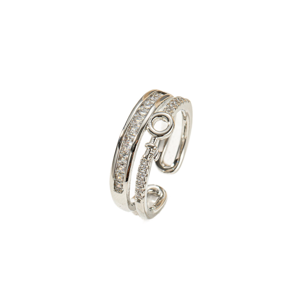 Damen stilvoller silberner Ring Shop Nory
