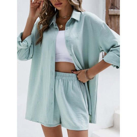 Damen lässiges Oberteil und Shorts Set