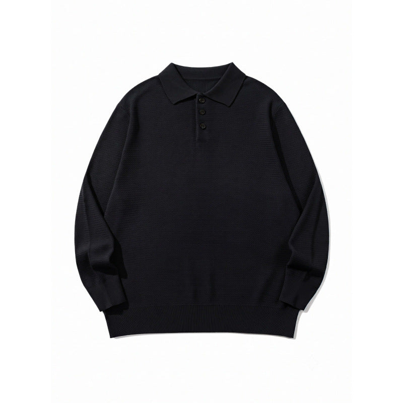 Unisex Boxy-Feinstrick-Poloshirt mit Henley-Knopfleiste, Rippbündchen und Raglanärmeln Shop Nory