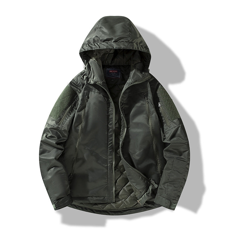 Herren gesteppte taktische Winterjacke mit Kapuze und wasserabweisendem Außenmaterial Shop Nory