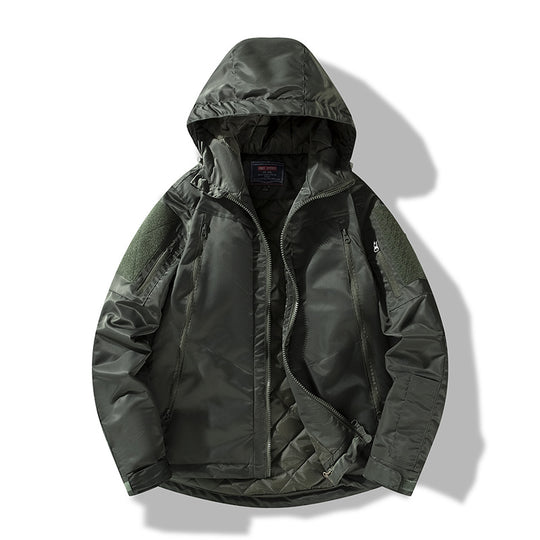 Herren gesteppte taktische Winterjacke mit Kapuze und wasserabweisendem Außenmaterial Shop Nory