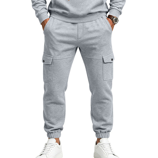 Herren Cargo-Jogginghose mit seitlichen Klappentaschen, Kordelzug und Elastischen Bündchen Shop Nory