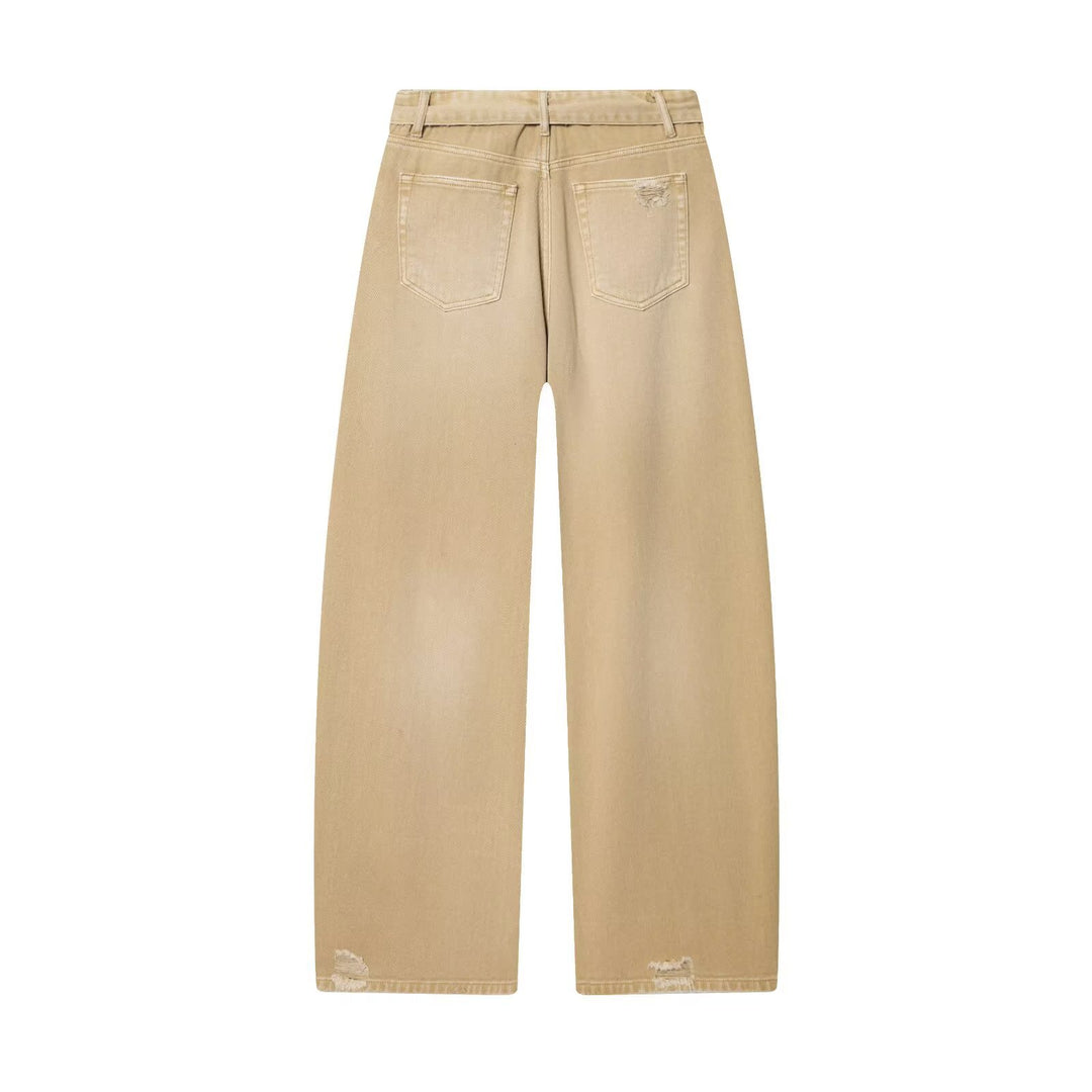 Damen Weite Highwaist-Jeans im Carpenter-Stil mit Distressed-Details Shop Nory