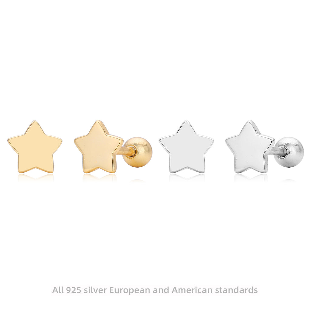 Damen Ohrstecker in funkelndem Sternen-Design aus 925 Sterling Silber Shop Nory