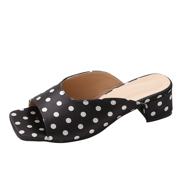 Damen elegante Mules mit offenem Zehenbereich und niedrigem Blockabsatz