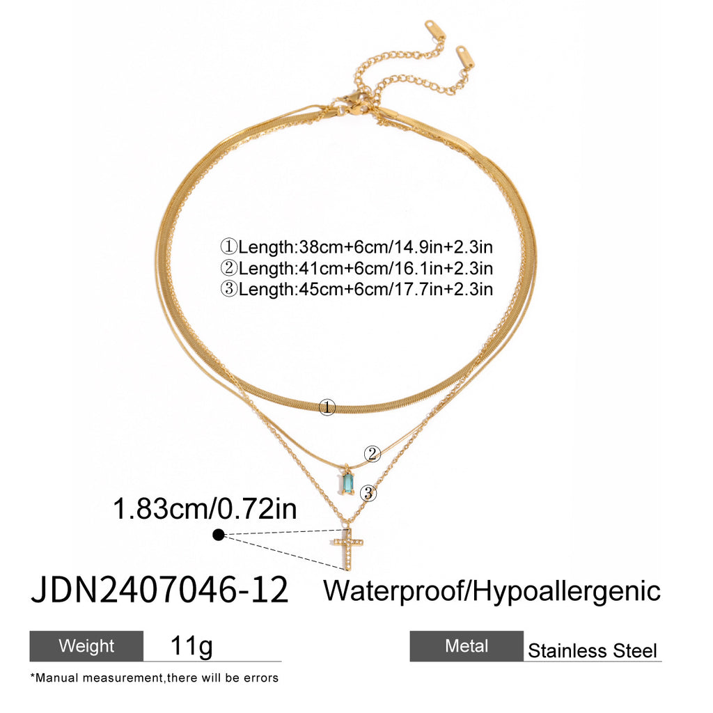 Damen Mehrlagige Halskette mit feinen goldenen Talismans und hypoallergenen Eigenschaften Shop Nory