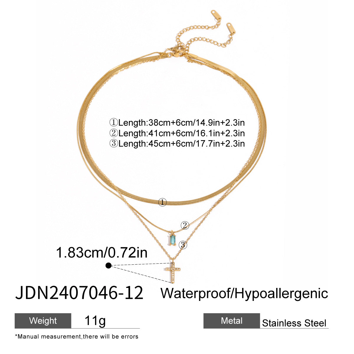Damen Mehrlagige Halskette mit feinen goldenen Talismans und hypoallergenen Eigenschaften Shop Nory