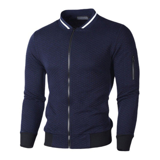 Herren Sweatjacke mit hochwertiger Struktur und sicherer Reißverschlusstasche