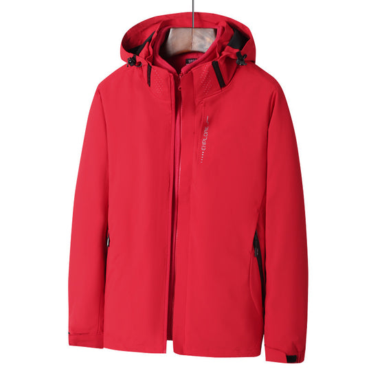 Herren Softshell Outdoorjacke mit wasserdichter Membran, abnehmbarer Kapuze und verdecktem Reißverschluss Shop Nory