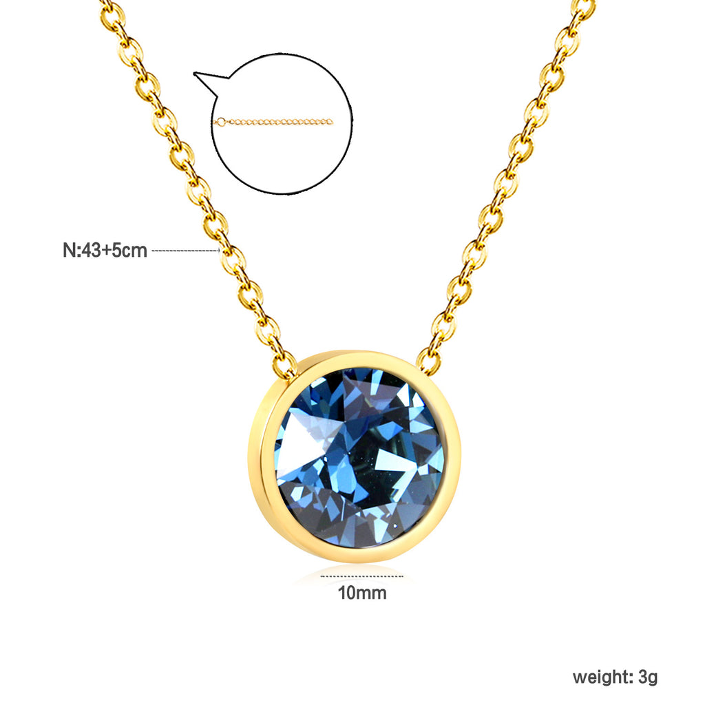 Damen Halskette mit funkelndem Kristallanhänger und eleganter Gliederkette Shop Nory