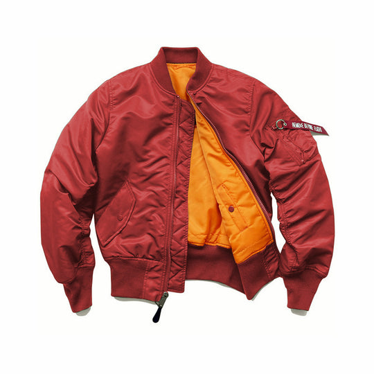 Herren Flight-Bomberjacke mit kontrastreichem Innenfutter, Utility-Ärmeltasche und gerippten Bündchen Shop Nory
