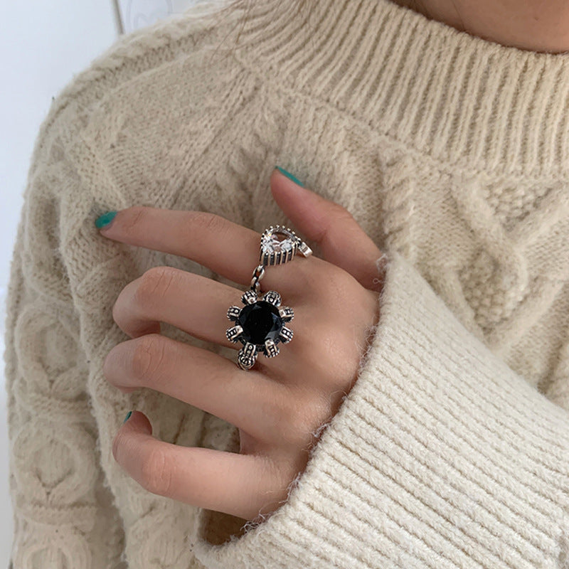 Damen Statement-Ring mit funkelndem Stein Shop Nory