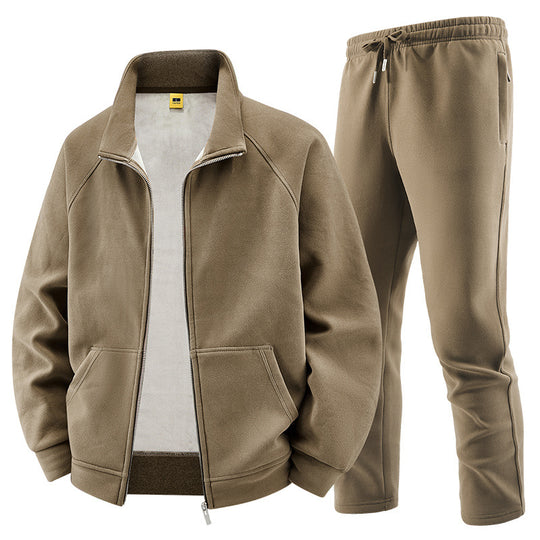 Herren Fleece-Trainingsset mit Stehkragen und Elastikbund Shop Nory
