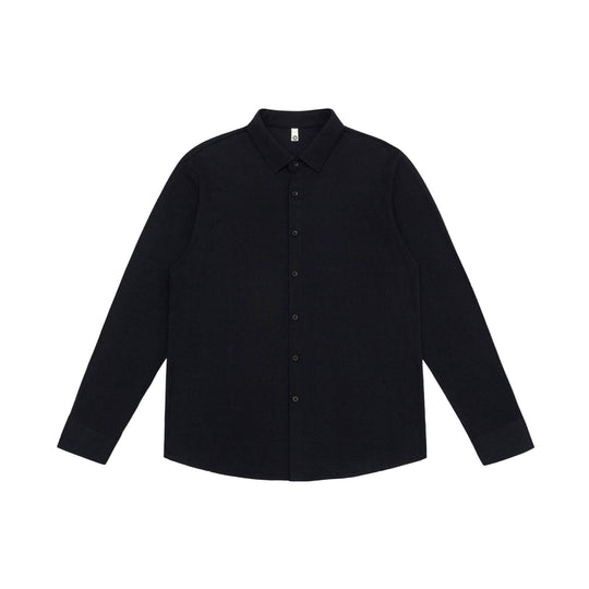 Herren Feines Baumwoll-Twill Hemdjacken‑Style mit Kentkragen und abgerundetem Saum Shop Nory