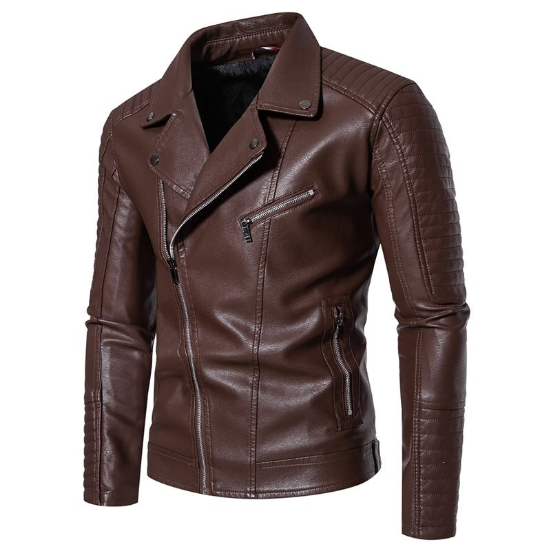 Herren Modische Kunstleder Bikerjacke Shop Nory