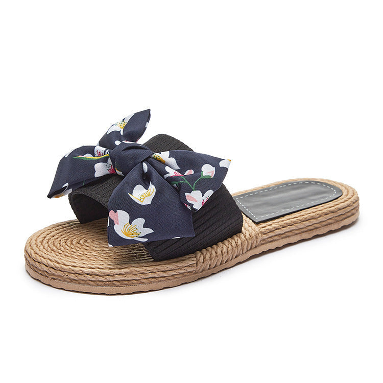 Damen Riemchen-Sandalen mit dekorativen Schleifen und rutschfester Sohle