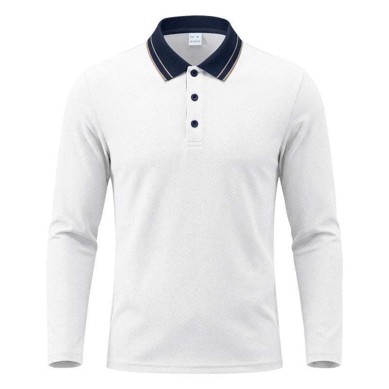 Herren Langarm-Polo in feiner Piquéstruktur mit kontrastiertem Collegekragen Shop Nory