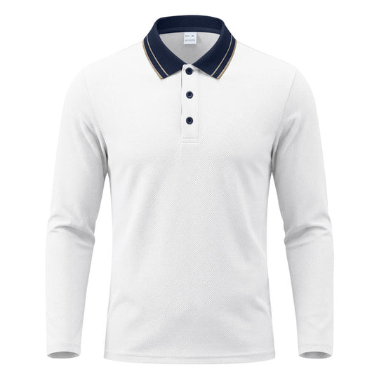 Herren Langarm-Polo in feiner Piquéstruktur mit kontrastiertem Collegekragen Shop Nory