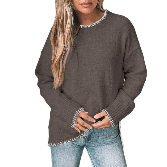 Damen Lässiger Strickpullover mit Rippdetails Shop Nory