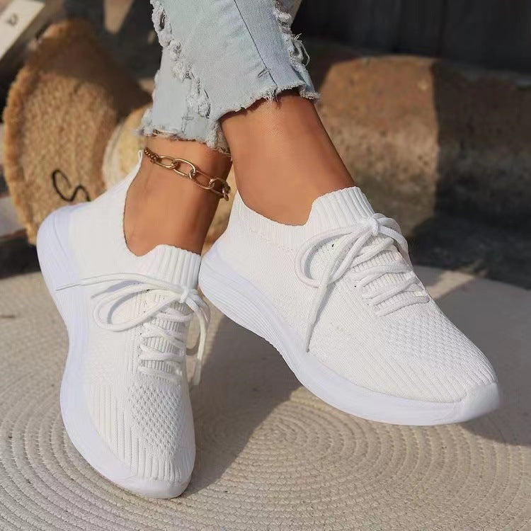 Damen Atmungsaktive Sneaker mit elastischem Strick-Obermaterial und stützendem Fußbett