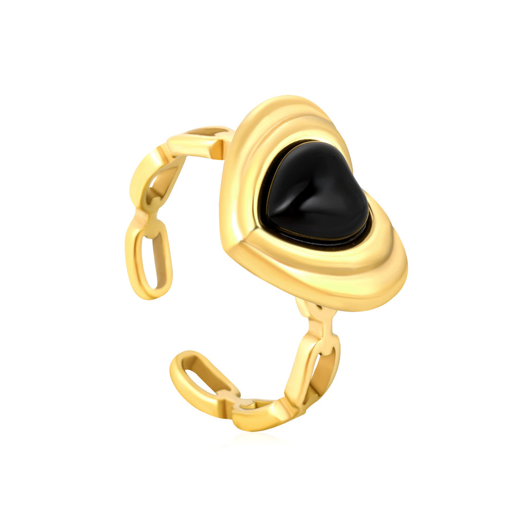Damen Ring mit kunstvollem Herzdesign aus hochwertigem Edelstahl Shop Nory
