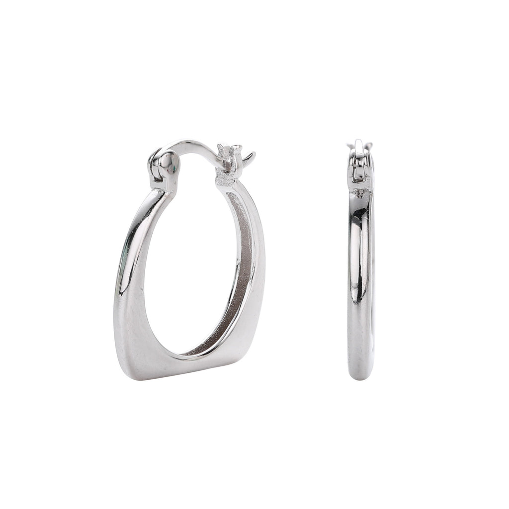 Damen Creolen mit modernem, glattem Design aus 925 Sterling Silber Shop Nory