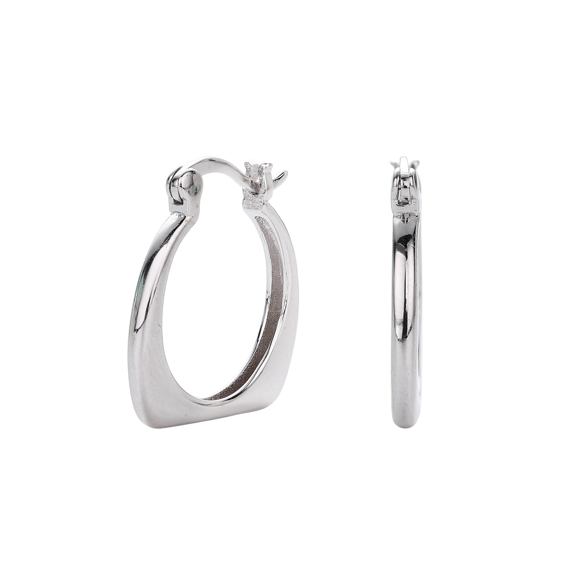 Damen Creolen mit modernem, glattem Design aus 925 Sterling Silber Shop Nory