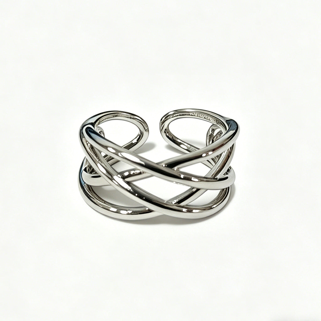 Damen Offener Ring mit stilvollem, geschwungenem Design Shop Nory