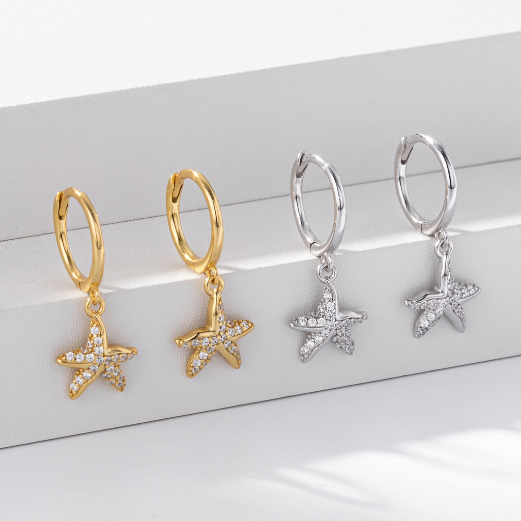 Damen Ohrhänger mit funkelndem Sternenanhänger und hochwertigem 925 Sterling Silber Shop Nory