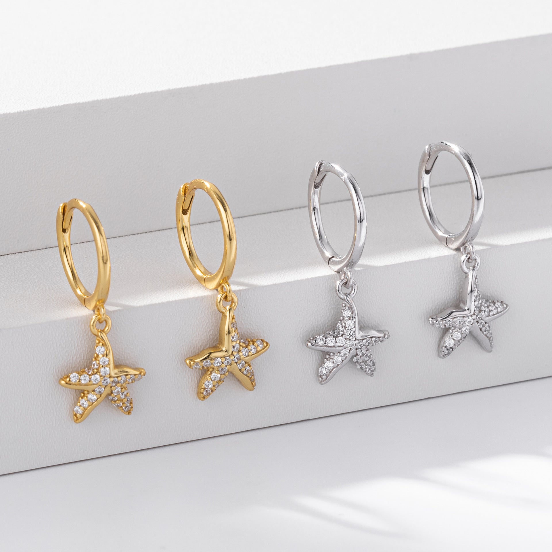 Damen Ohrhänger mit funkelndem Sternenanhänger und hochwertigem 925 Sterling Silber Shop Nory