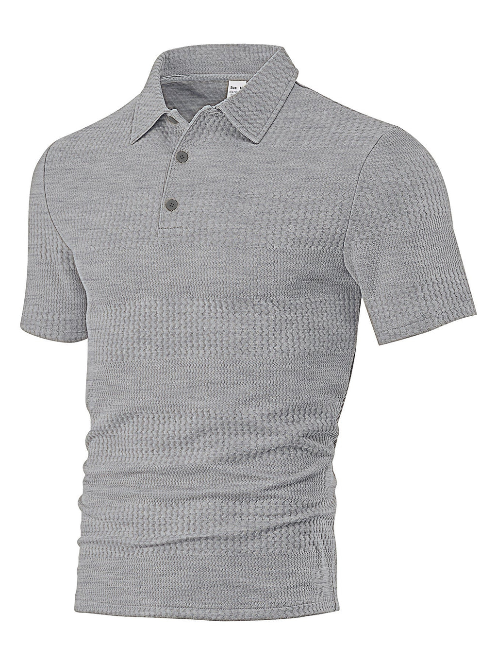 Herren nan körperbetontes Kurzarm-Polo aus elastischem Jacquardstrick mit Hemdkragen
