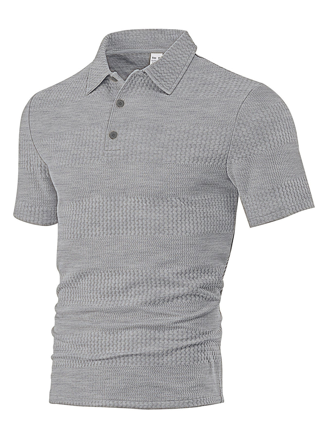 Herren nan körperbetontes Kurzarm-Polo aus elastischem Jacquardstrick mit Hemdkragen