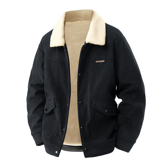 Herren Lässige Cordjacke mit Teddyfutter Shop Nory