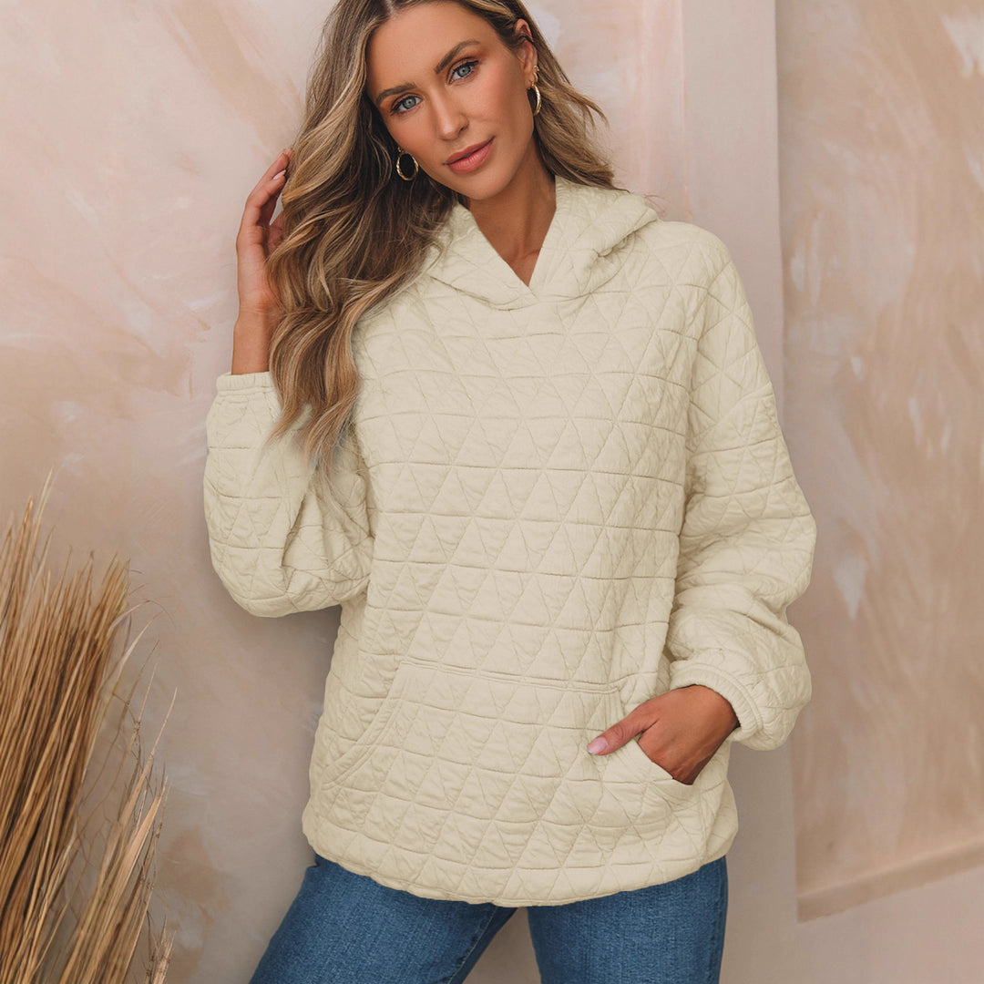 Damen Gepolsterter Stepp-Kapuzenpullover mit Kängurutasche Shop Nory